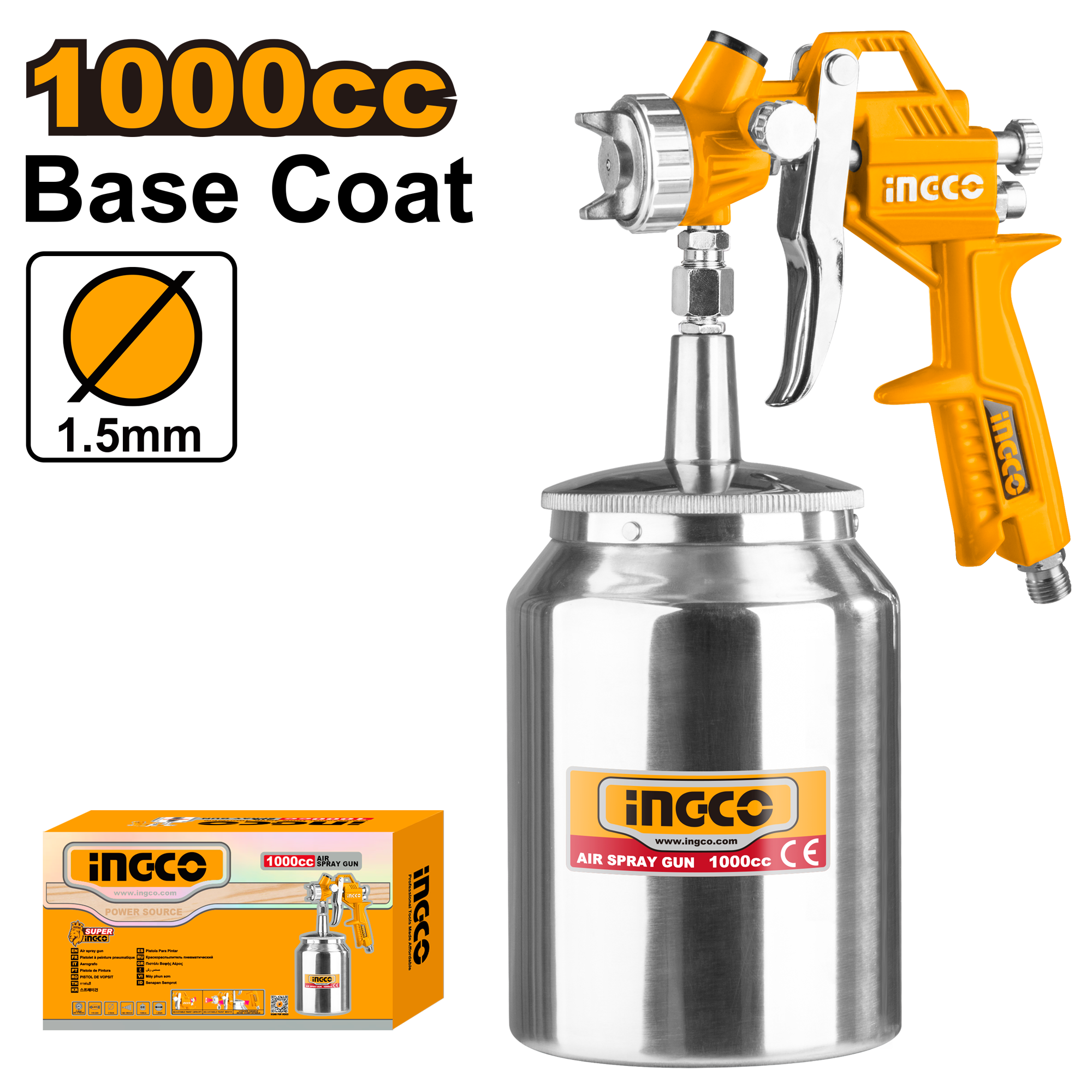 pistola pulverizadora nuematica 1000cc 1.5 140 180mm pistola pulverizadora neumática 1000cc 1.5 140 180mm