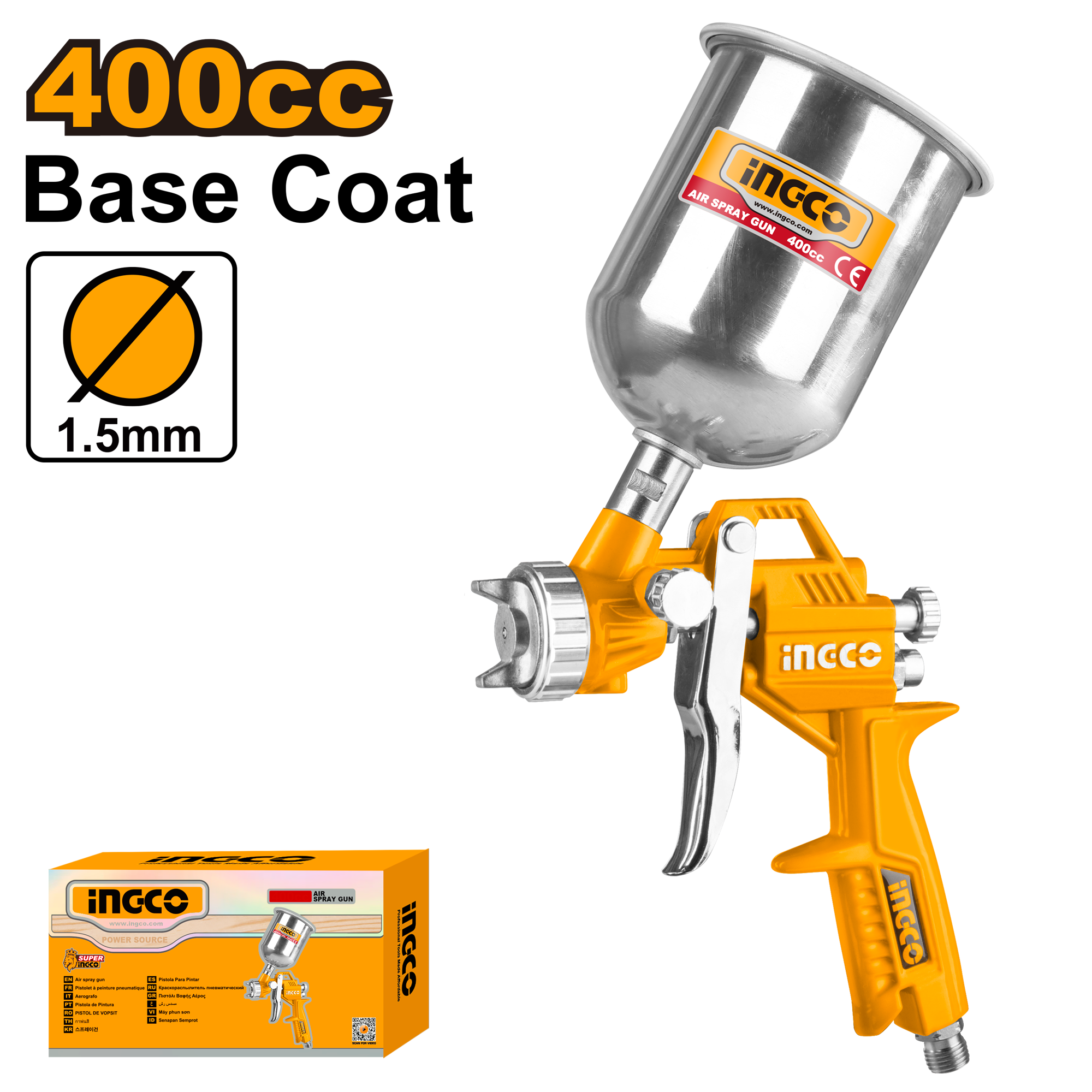 pistola pulverizadora neumatica 400cc 1.5 180 250mm pistola pulverizadora neumática 400cc 1.5 180 250mm