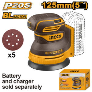 lijadora roto orbital inalámbrica 5" brushless p20s 13000rpm 20v