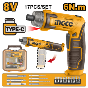 destornillador inalámbrico 1/4" tipo c 6n.m 8v