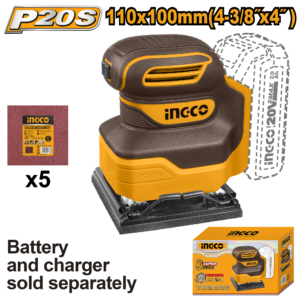 lijadora orbital cuadrada 11x10 inalámbrica p20s 12000rpm 20v