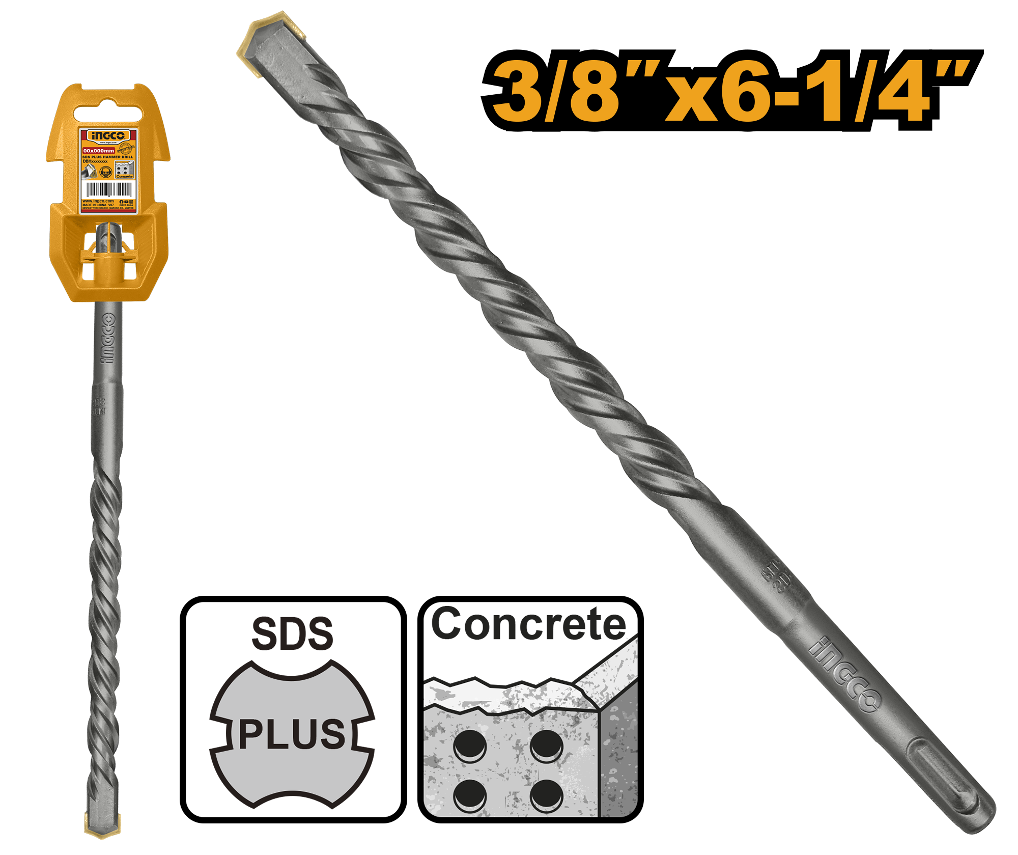 broca para percutor 3/8"x6 1/4" broca para percutor 3/8"x6 1/4"