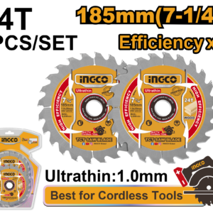 juego de hojas de sierra tct ultrafinas 185mm(7 1/4) 2pcs