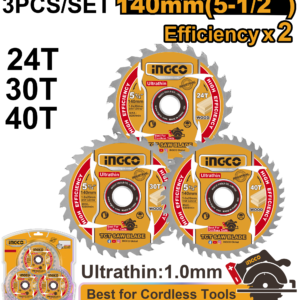 juego de hojas de sierra tct ultrafinas 140mm(5 1/2) 3pcs