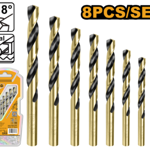 set de brocas metálicas con baño de titanio 8pcs