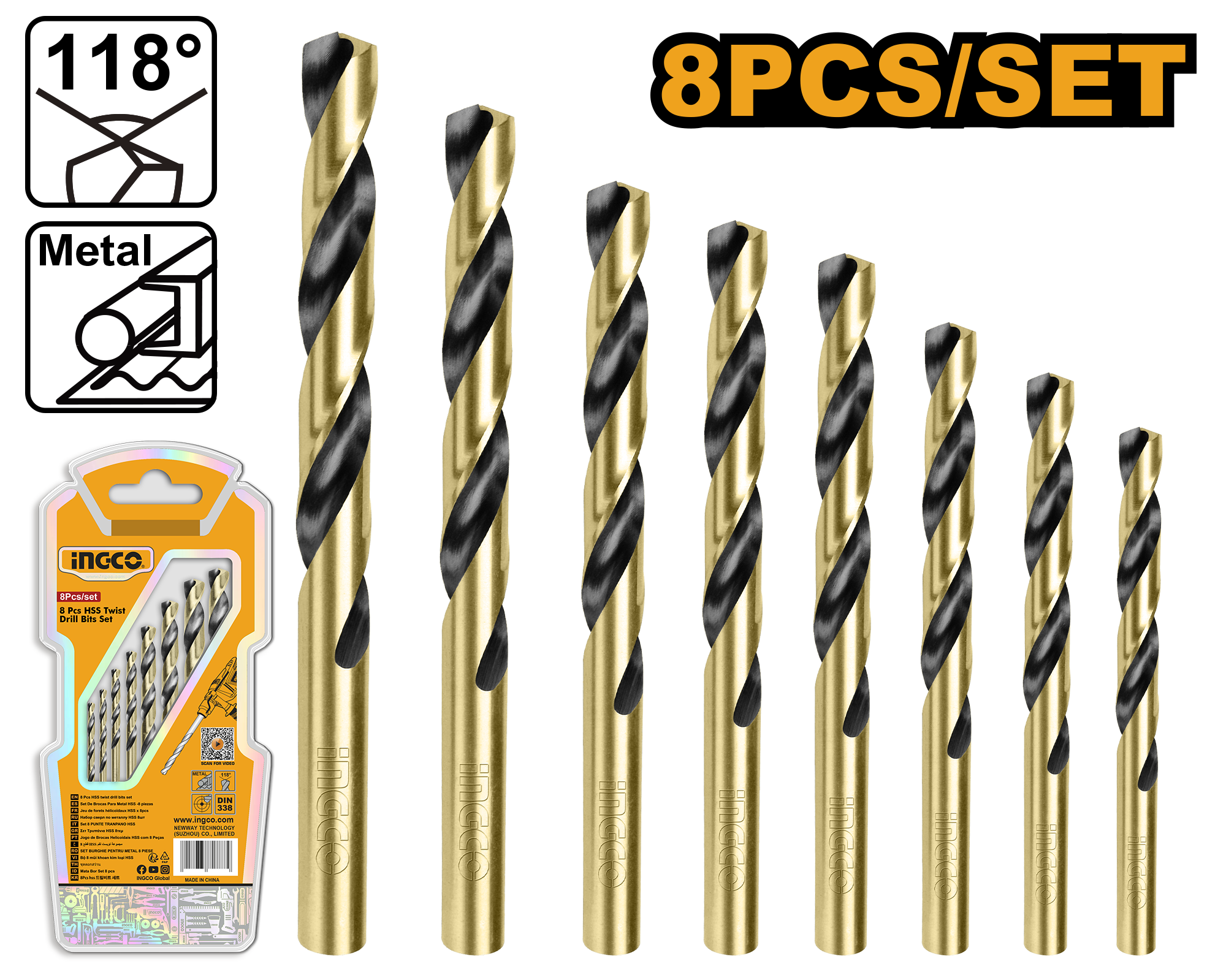 set de brocas metalicas con ba?o de titanio 8pcs set de brocas metálicas con baño de titanio 8pcs