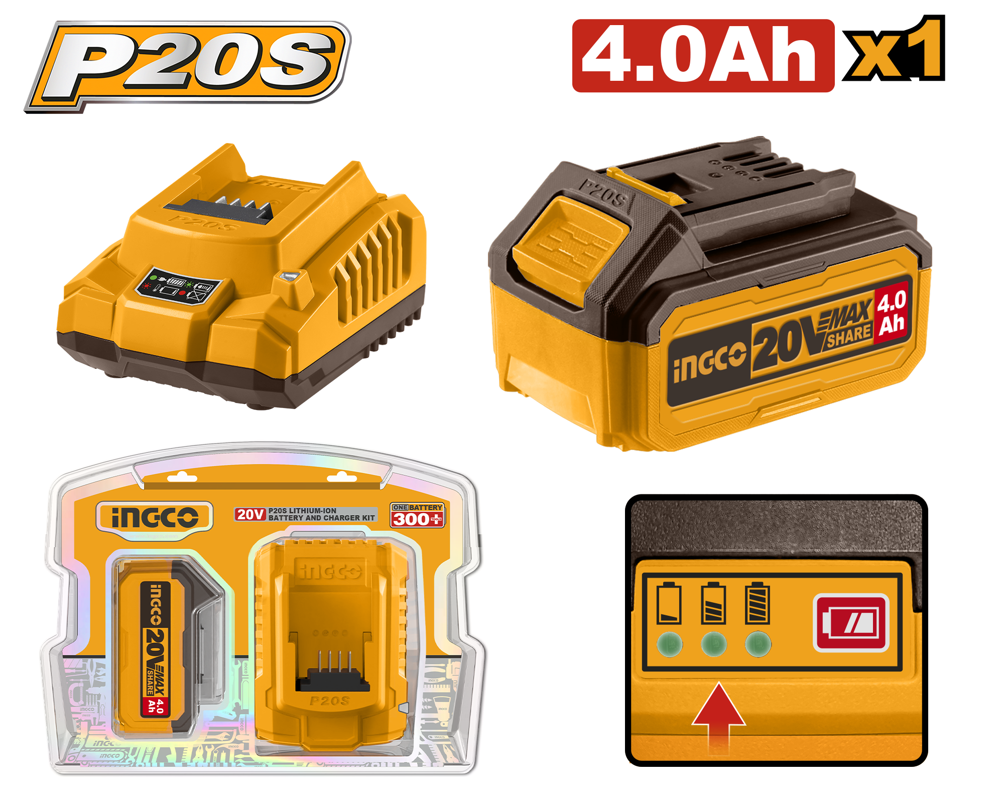 kit de cargador p20s 2.0a y bateria p20s 4.0ah 20v kit de cargador p20s 2.0a y batería p20s 4.0ah 20v