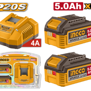 kit de cargador p20s 4.0a y 2 batería p20s 5.0ah 20v