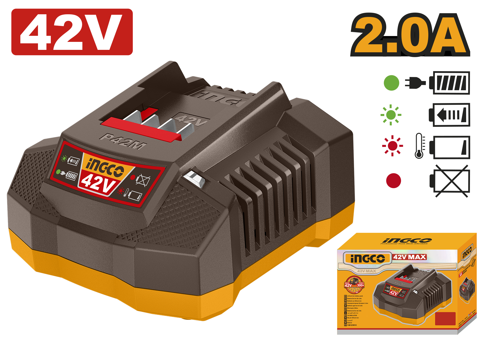 cargador de bateria p42m 2.0a 42v cargador de batería p42m 2.0a 42v