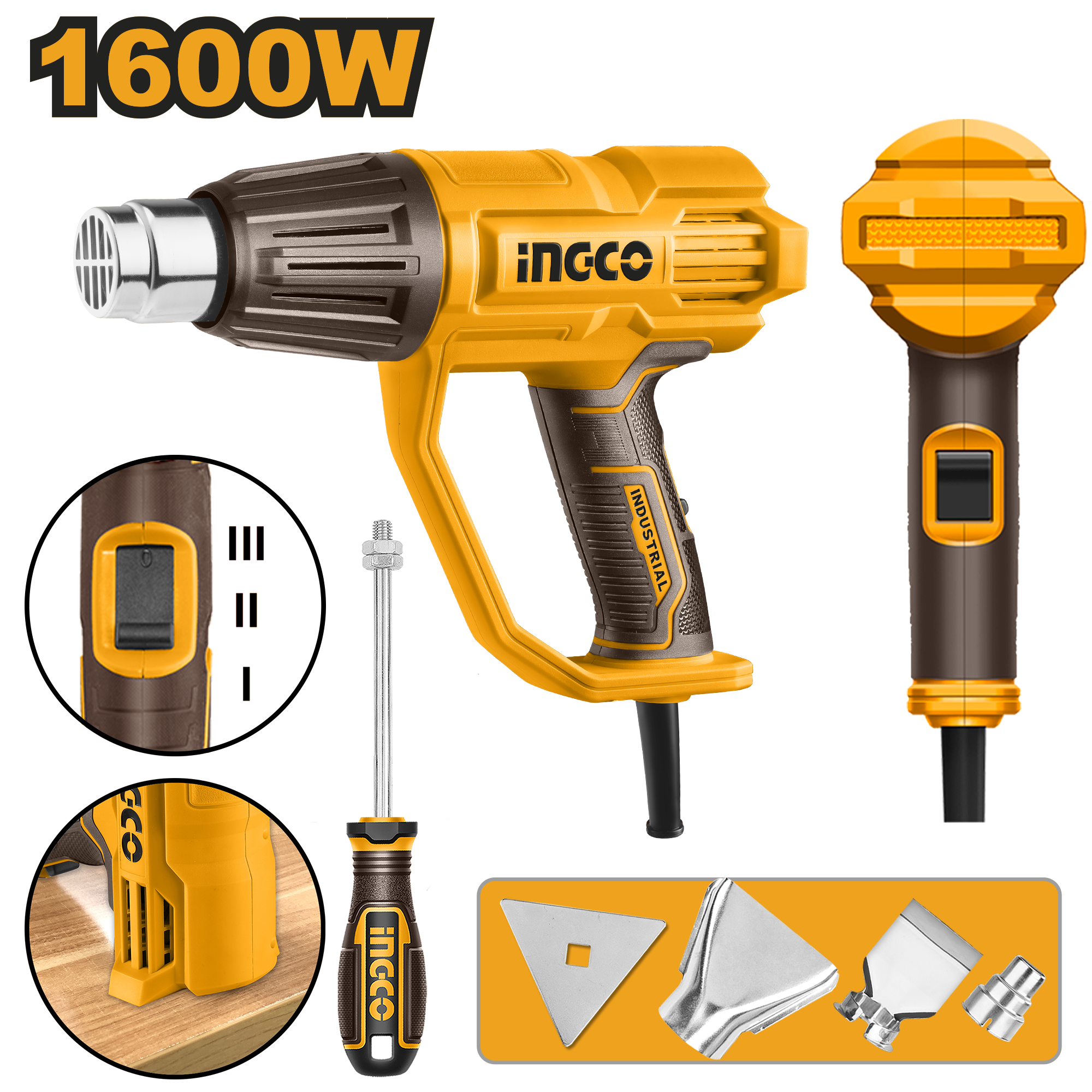 pistola de calor electrica 3 temperaturas (1600w) pistola de calor eléctrica 3 temperaturas (1600w)