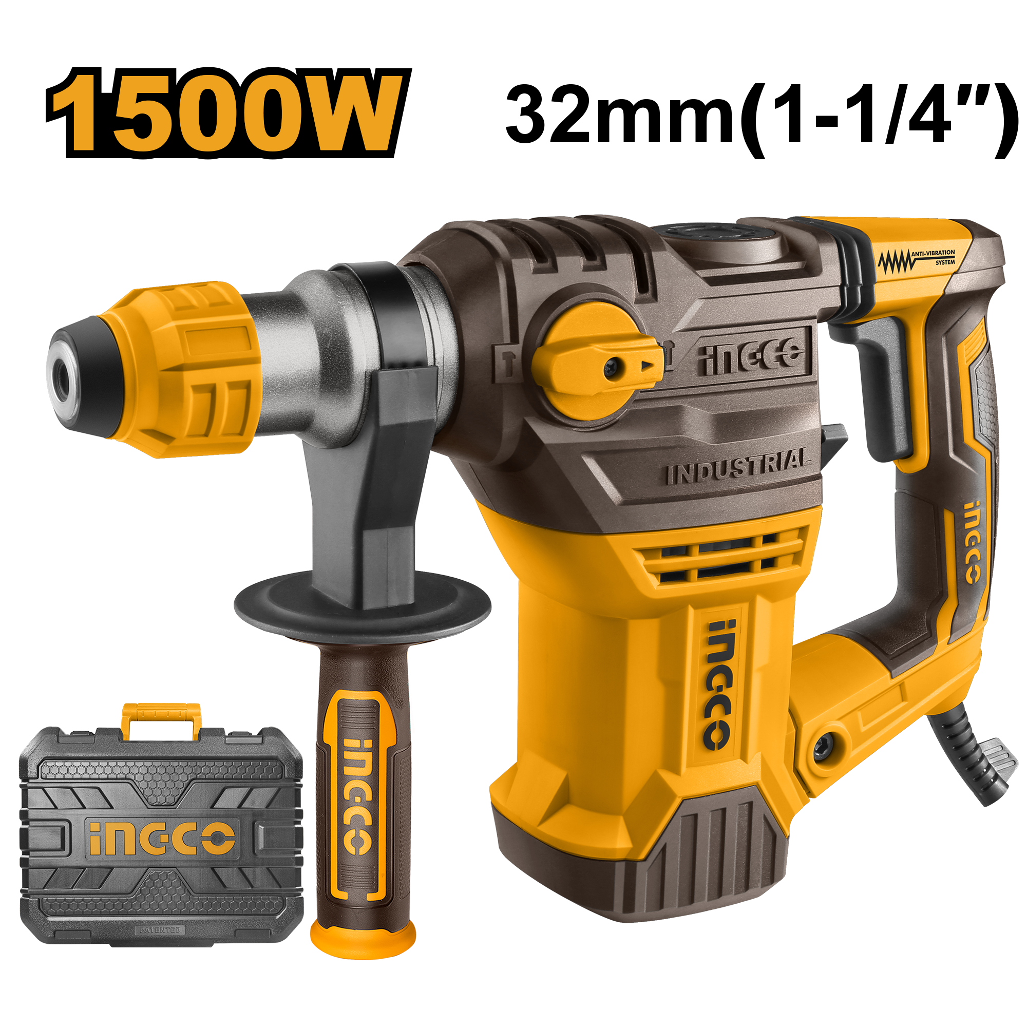 roto martillo perforador rotativo electrico de 1 1/4" 1500w 850rpm roto martillo perforador rotativo eléctrico de 1 1/4" 1500w 850rpm