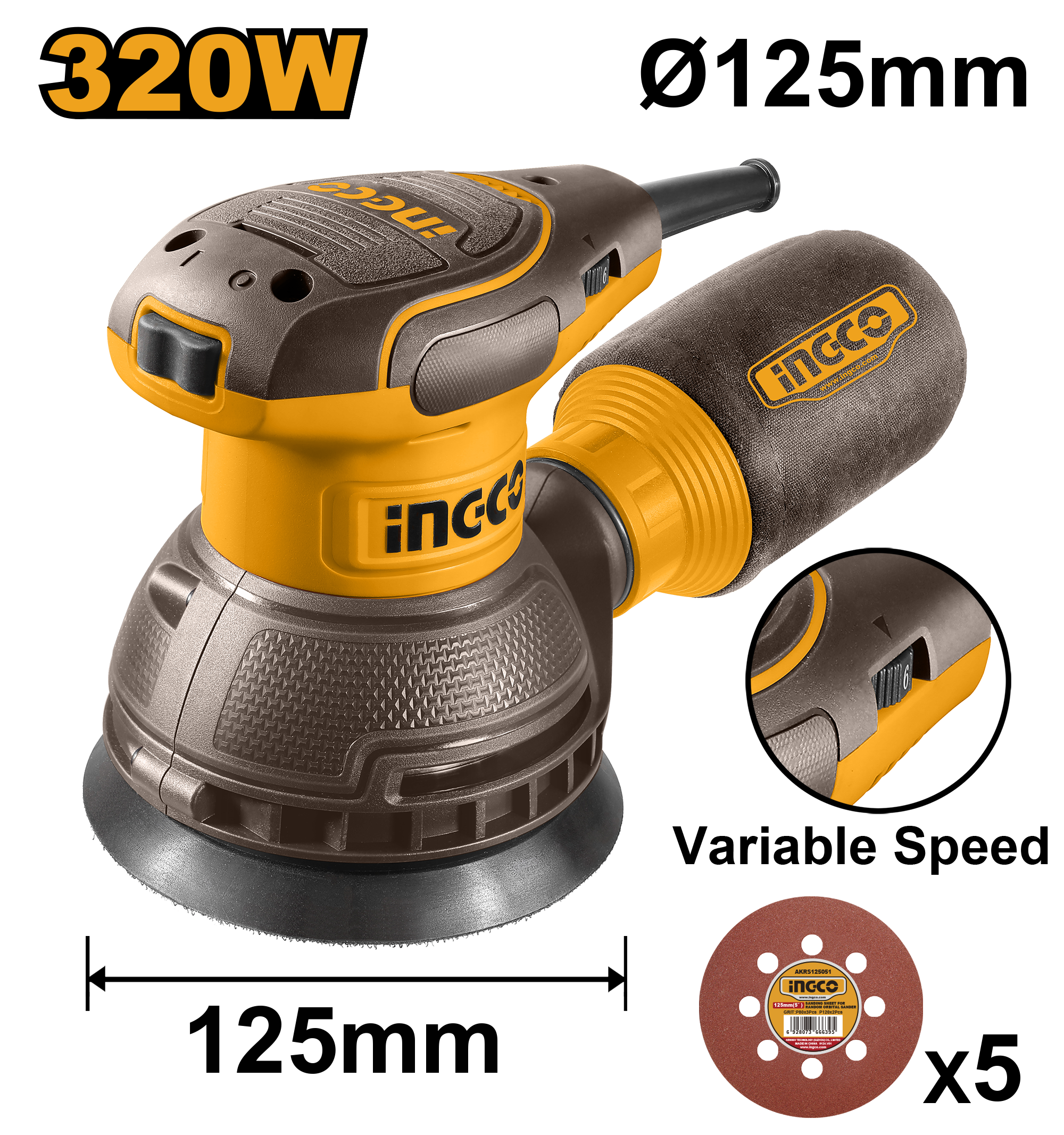 lijadora roto orbital electrica 5" 320w 110 120v lijadora roto orbital eléctrica 5" 320w 110 120v